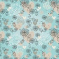 Lovely snowflakes and hearts seamless pattern Royalty Free Stock Photo