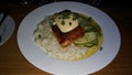 Salmon and Grits Platter Royalty Free Stock Photo