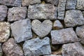 Lovely Stone Heart Shape at Meganebashi Bridge in Nagasaki, Japan Royalty Free Stock Photo