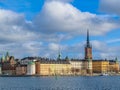 Lovely street view in Stockholm, Sweden. Old beautiful buildings.