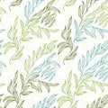 Lovely stylized tree leaves endless pattern. Organic foliage summer motif.