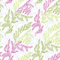 Lovely stylized tree leaves endless pattern. Organic foliage summer motif.