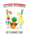 Lovely Summer, Best Time Cocktail and Lemonade Royalty Free Stock Photo