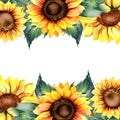 lovely sunflower greeting card design with ornamental element ai generated