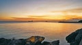 A lovely sunset over calm waters near Freeport in the Bahamas