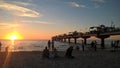 Sunset at lovely sand beach with beautiful sky Royalty Free Stock Photo