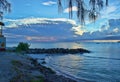 Lovely Sunset viewed from Oistins beach in Barbados Royalty Free Stock Photo