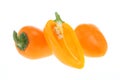 Lovely sweet mini peppers Hydroponic on white background