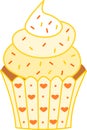 Lovely sweet yellow cupcake