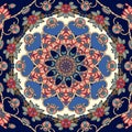 Lovely tablecloth with flower - mandala in indian style.