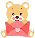 Lovely teddy bear with letter envelope