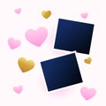 lovely valentine's day couple photo frame pink background