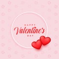 Lovely valentines day background with two 3d hearts