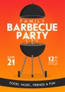 Lovely vector barbecue party invitation design template set. Trendy BBQ cookout poster design Royalty Free Stock Photo