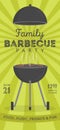 Lovely vector barbecue party invitation design template. Trendy BBQ cookout poster design Royalty Free Stock Photo