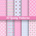 Lovely vector seamless patterns (tiling, with Royalty Free Stock Photo