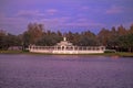 Lovely victorian ride on dockside on sunset background at Lake Buena Vista area 18