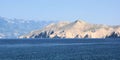 Lovely view on island Prvic while hiking to the lighthouse in Baska island Krk in Croatia Royalty Free Stock Photo