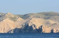 Lovely view on island Prvic while hiking to the lighthouse in Baska island Krk in Croatia Royalty Free Stock Photo