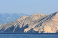 Lovely view on island Prvic while hiking to the lighthouse in Baska island Krk in Croatia Royalty Free Stock Photo