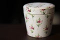 Lovely vintage box with floral pattern, provence style