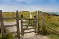 Lovely walk though an old wooden gateway.