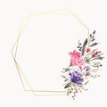 Lovely watercolor flower frames with text space