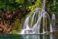 Lovely waterfall in Plitvice Lakes National Park Royalty Free Stock Photo