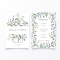 lovely wedding invitation menu template vector illustration