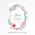 lovely wedding invitation template vector illustration