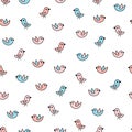 Lovely white vector pattern with little birdies