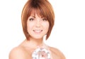 Lovely woman with big diamond Royalty Free Stock Photo