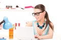 Lovely woman laptop computer Royalty Free Stock Photo