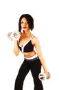 Lovely woman working out whit dumbbells Royalty Free Stock Photo