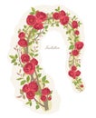 Lovely wreath of beautiful red roses