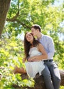 Lovely young couple in summer