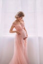 Lovely young pregnant woman in a beautiful dress Royalty Free Stock Photo