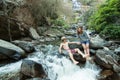 The lover at Mae Ya Waterwall, Inthanon National Park, Chiangmai, Thailand Royalty Free Stock Photo