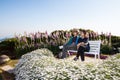 The lover at Methanidonnoppha stupa in Inthanon national park Royalty Free Stock Photo