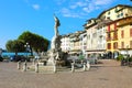 LOVERE, ITALY - AUGUST 20, 2018: central square of Lovere town on Lake Iseo, Italy