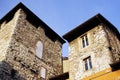 Lovere, la Torre degli Alghisi e il Santuario, built between the 12th and the 13th century of large blocks of limestone.