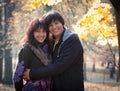 Lovers during autumn Royalty Free Stock Photo