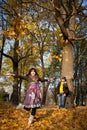 Lovers during autumn Royalty Free Stock Photo