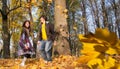 Lovers during autumn Royalty Free Stock Photo