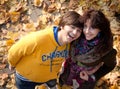 Lovers during autumn Royalty Free Stock Photo