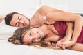 Lovers in bed Royalty Free Stock Photo