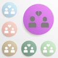 Lovers breakup glyph badge color set. Simple glyph, flat vector of web icons for ui and ux, website or mobile application