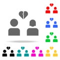 Lovers breakup glyph icon. Elements in multi colored icons for mobile concept and web apps. Icons for website design and developme Royalty Free Stock Photo