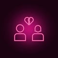Lovers breakup glyph icon. Elements of Web in neon style icons. Simple icon for websites, web design, mobile app, info graphics Royalty Free Stock Photo