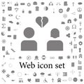 Lovers breakup glyph icon. web icons universal set for web and mobile